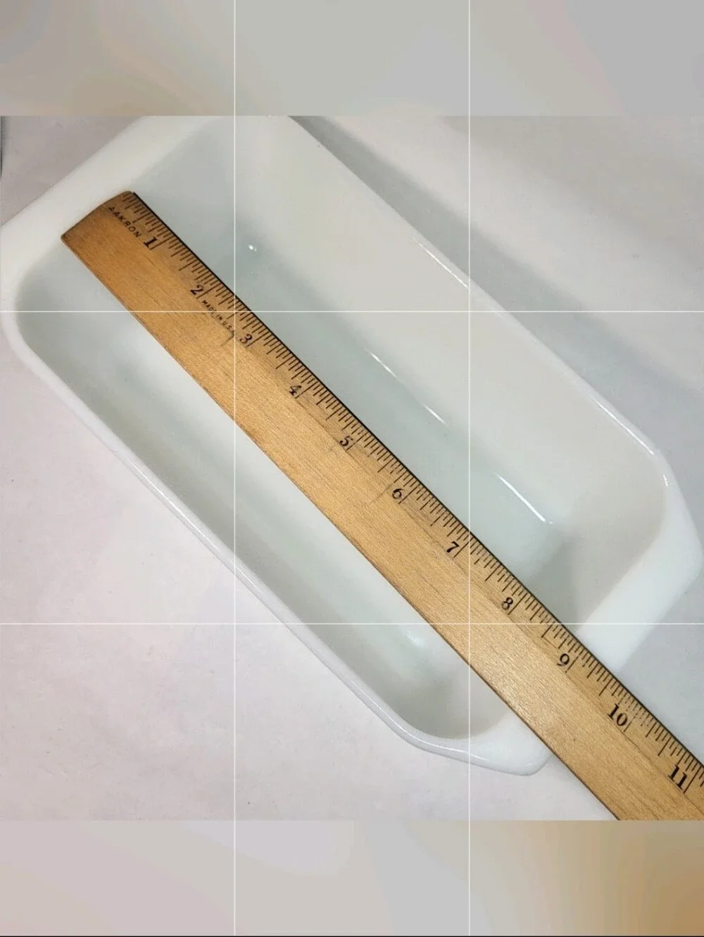 PYREX Opal White Loaf PAN 9x5x3 Ovenware 215-B Milk Glass Baking Dish w/ Handles